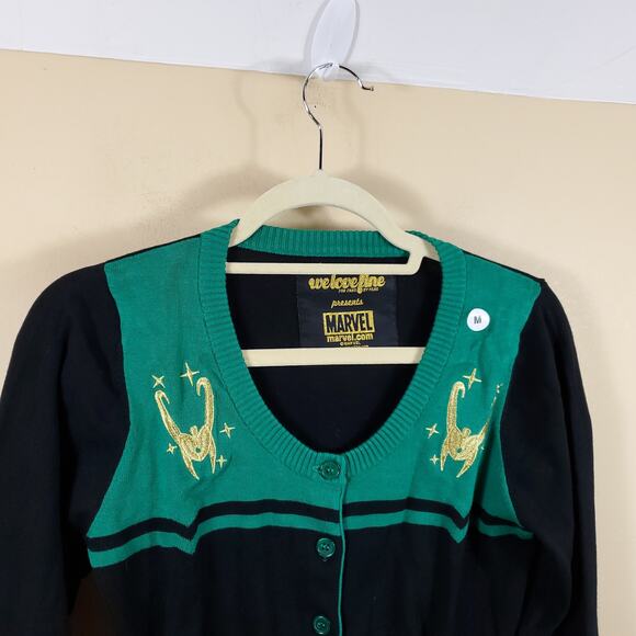 WeLoveFine x Marvel Loki Helm Vintage Sweater Crop Cosplay Size M - Picture 5 of 12